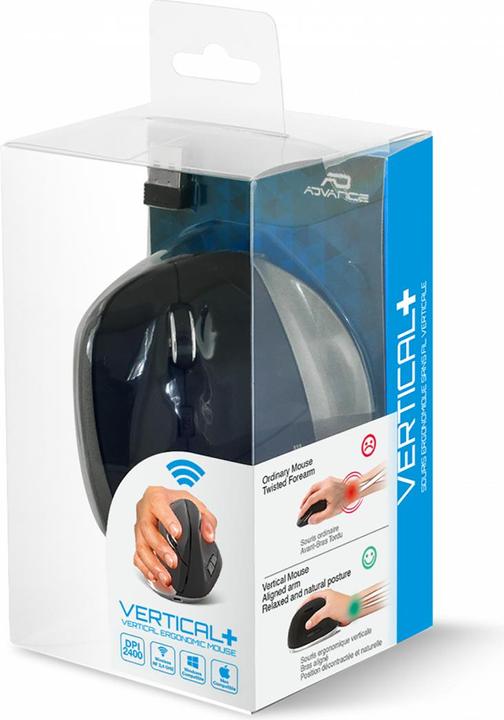 Actual product image Advance Souris Sans Fil Ergonomique Vertical Plus (Noir) (Wireless)