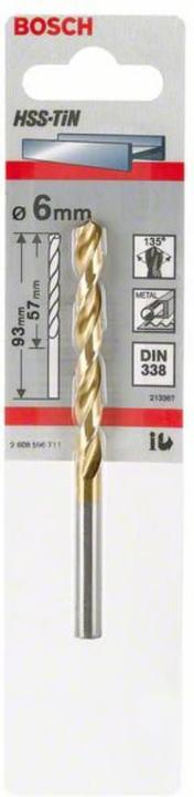 Produktbild Bosch Professional Zubehör Metallbohrer HSS-TiN, DIN 338, 9,5 x 81 x 125 mm (9.5 mm)