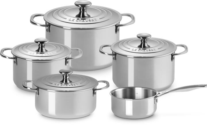 Le Creuset 3-Ply Plus 5Tlg. Topfset (Pfannenset + Topfset, Edelstahl, 24 x 15 cm)
