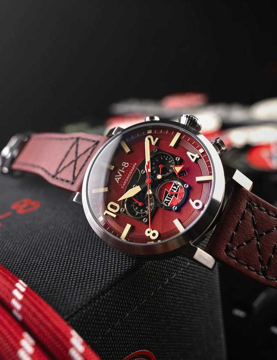 Actual product image AVI-8 AV-4107-04 (Pilot watch, Chronograph)