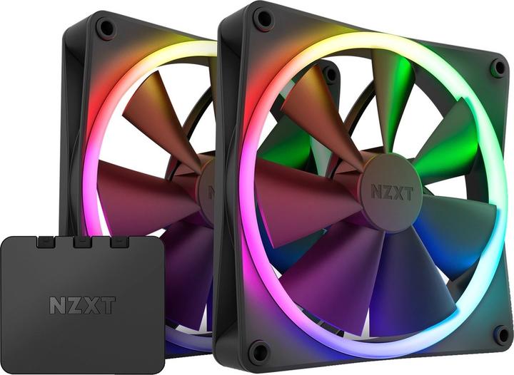 Productafbeelding NZXT F140 RGB DUO zwart (2-pack) | 140mm kastventilator (140 mm, 2 x)