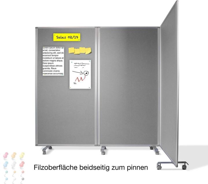 Actual product image Office Marshal Filz-Stellwand (180 x 35 x 180 cm)