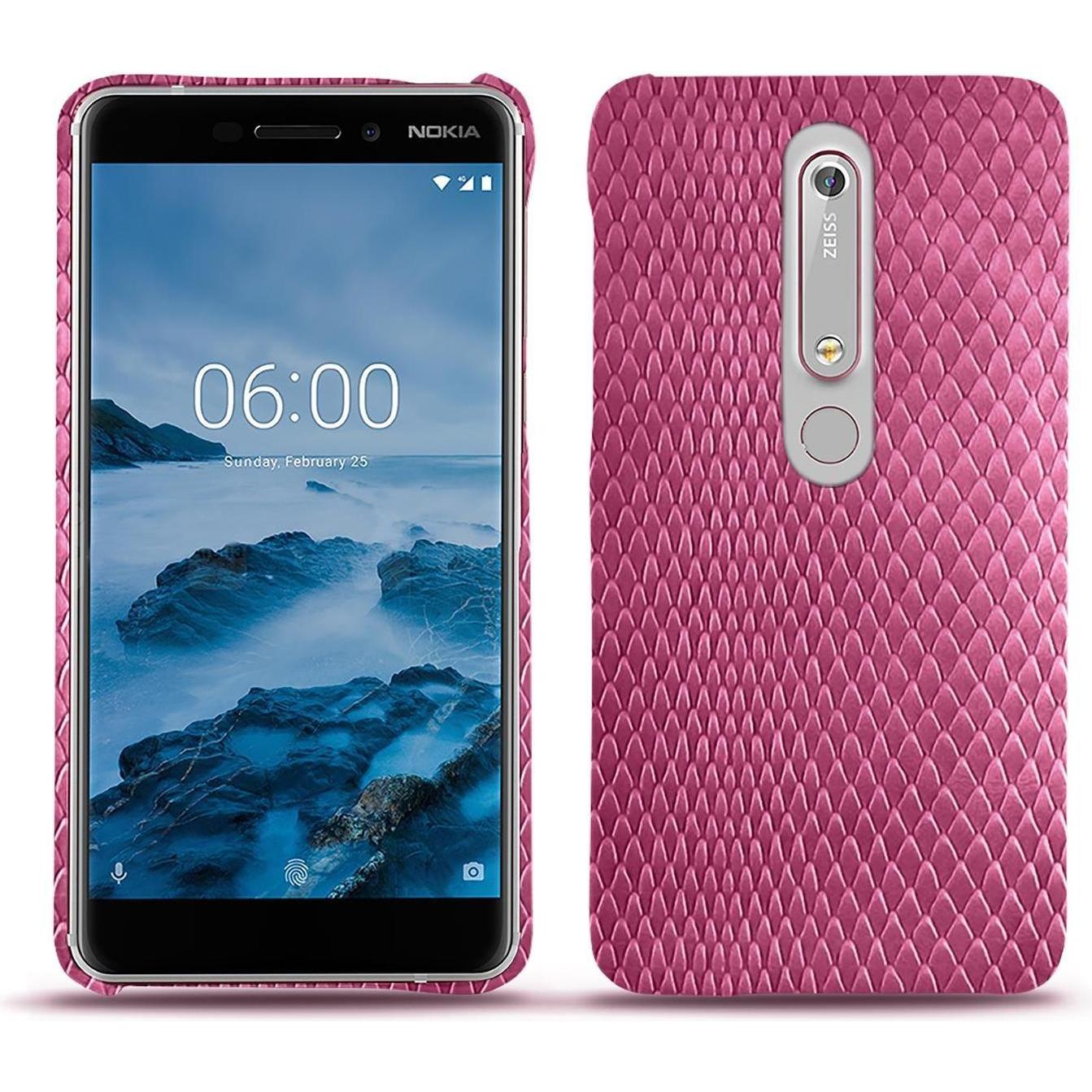 Noreve Lederschutzhülle (Nokia 6 (2018)), Smartphone Hülle, Rosa