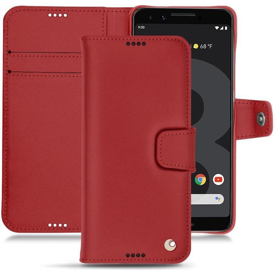 Noreve Lederschutzhülle Wallet (Google Pixel 3), Smartphone Hülle, Rot