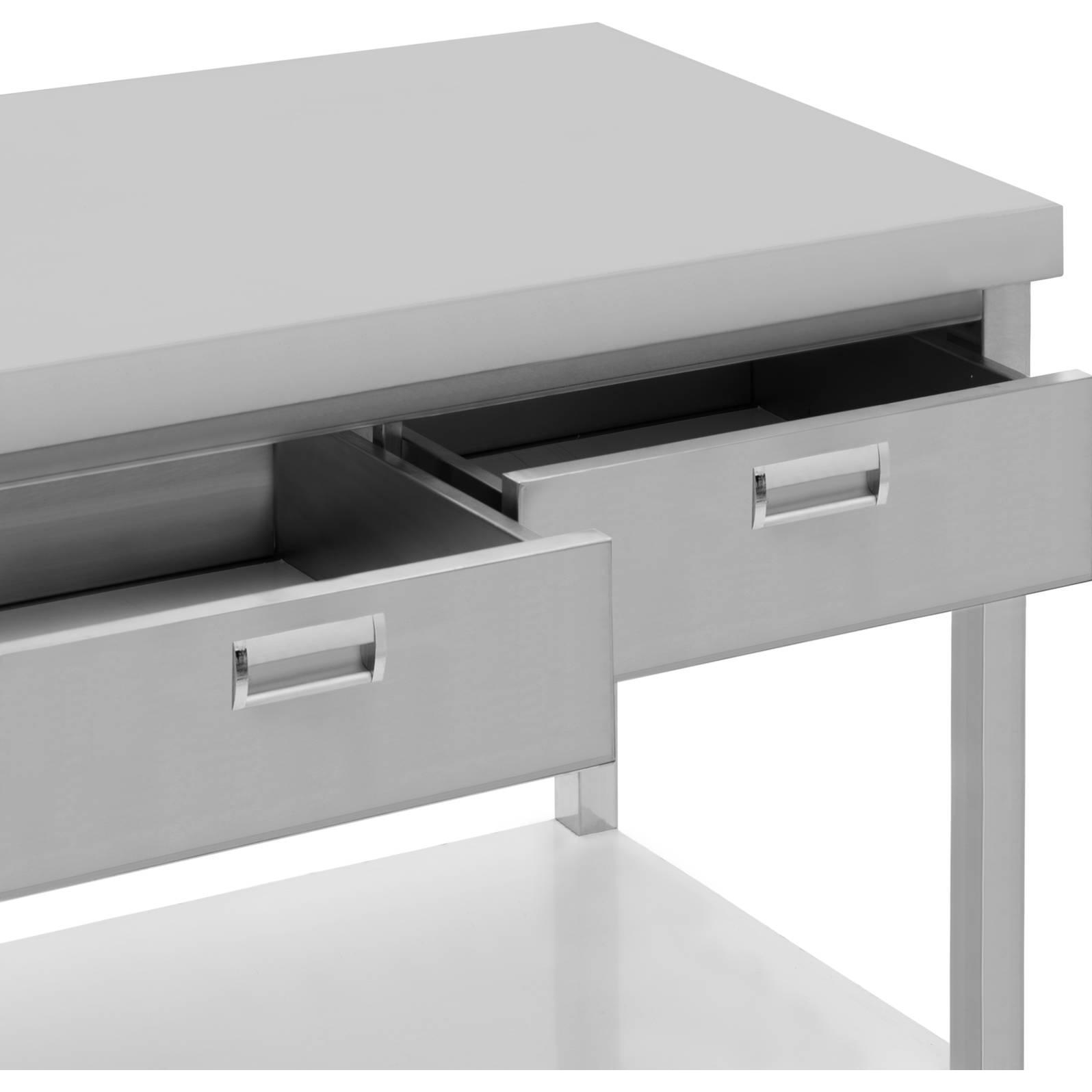 Thumbnail - Royal Catering, Werkbank + Arbeitsbock, Edelstahltisch mit Schubladen Gastro Arbeitstisch Edelstahl 150 x 60 cm 295 kg (...