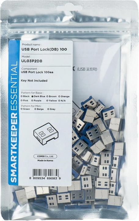 Image du produit Smart Keeper Basic USB-A Port Blocker bleu foncé 100 pcs.