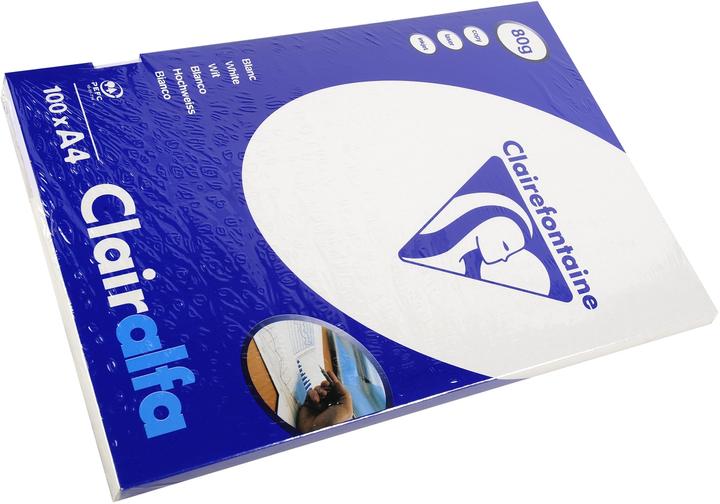 Produktbild Clairefontaine Multifunktionspapier Clairalfa A4 80g/qm 100 Blatt weiss (80 g/m², 100 x, A4)