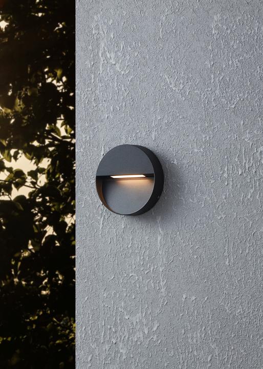Actual product image EGLO 900888 MARUGGIO LED outdoor wall/ceiling light 4.8W Ø150mm Black Controllable light colour IP65 (520 lm, IP65)