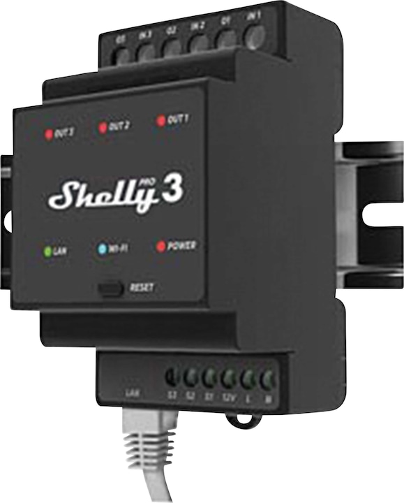 Actual product image Shelly Pro 3 (Switch actuator)
