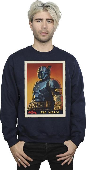 Actual product image Star Wars Mens The Mandalorian Paz Vizla Card Sweatshirt (L)
