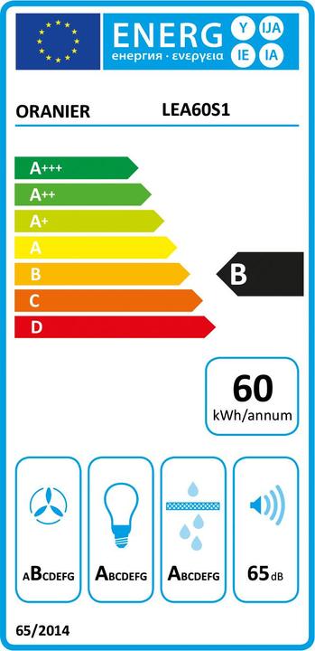 Energie-Label Oranier Dunstabzugshaube (Wandhaube)