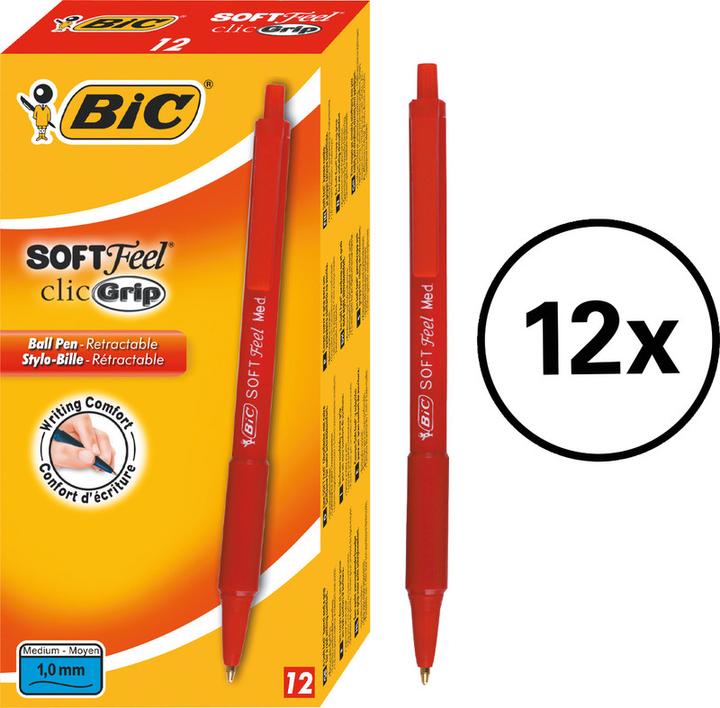 Actual product image Bic 837399 Ball pen clip-on retractable ball pen (e) (Red, 12 x)
