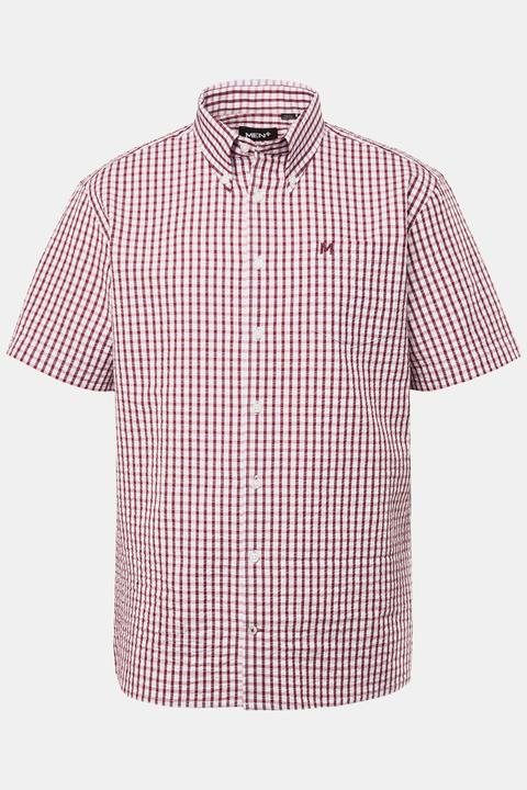 Men+ Karohemd, Halbarm, Seersucker, Buttondown-Kragen, Comfort Fit