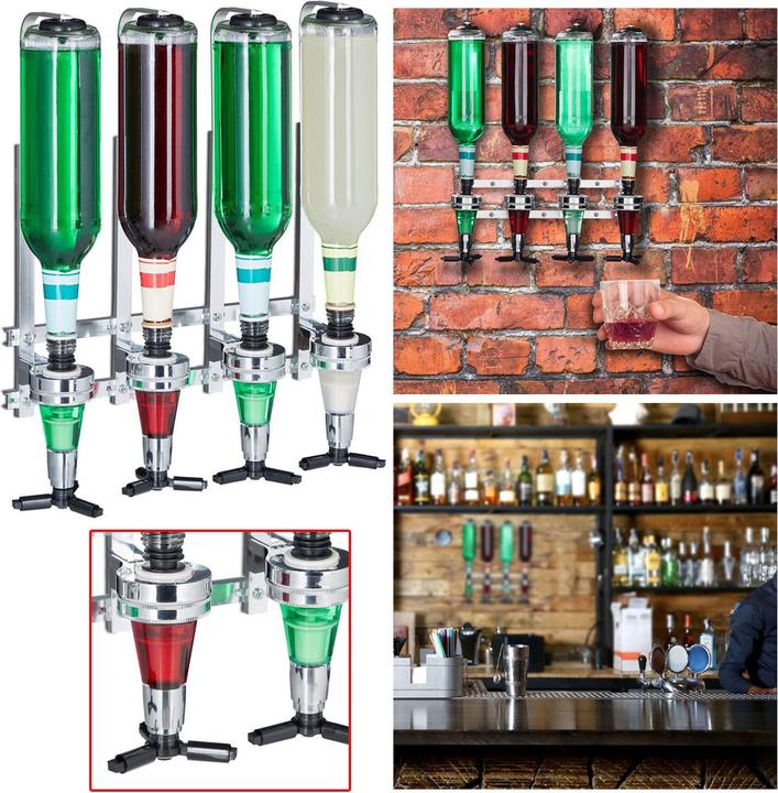 Produktbild Relaxdays Flaschenhalter und Dosierer zur Wandmontage, 2er Set (Barlöffel + Cocktailrührer)
