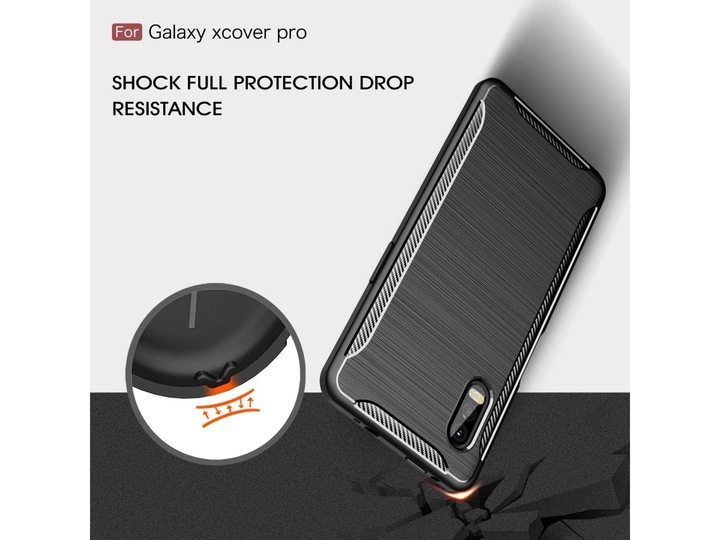 Produktbild Screenguard Samsung Galaxy XCover Pro Hülle Carbon Brushed Soft TPU (Samsung Galaxy Xcover Pro)