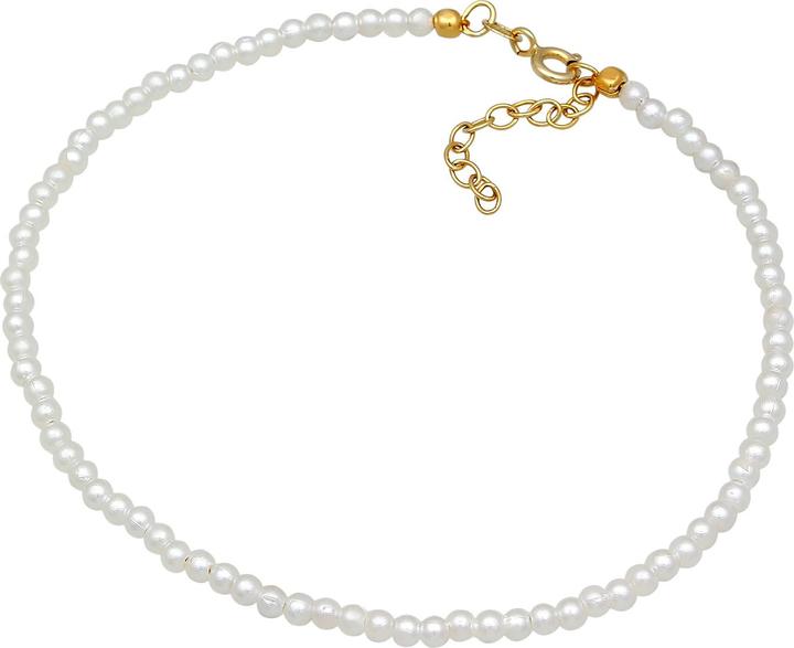 Image du produit Elli Bijoux de pied Perles synthétiques Classique Basic 925 argent (Argent 925 sterling plaqué or, Cuivre, Perle synthétique, 22 cm)