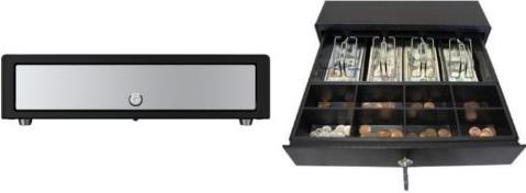 Actual product image Star Micronics CD4-1416BKSS48 - Cash Drawer, Black, Stainless Steel, 350mm