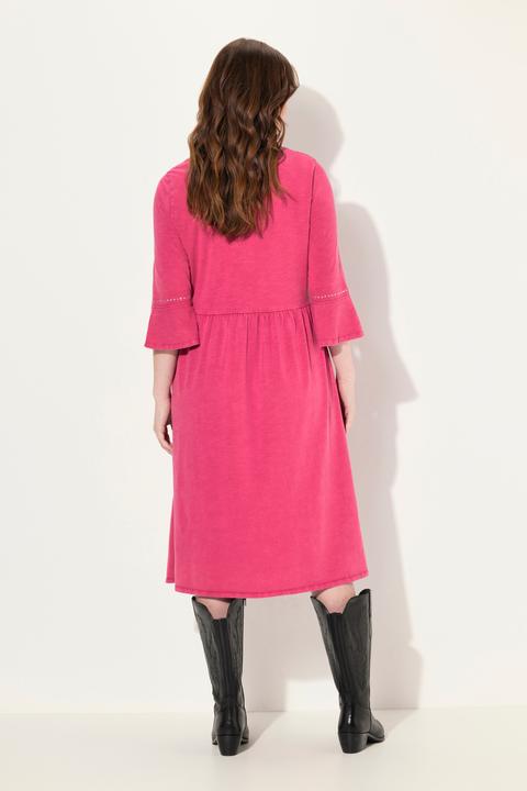 Actual product image Ulla Popken Rhinestone Detail 3/4 Sleeve Jersey Dress (50, 52)