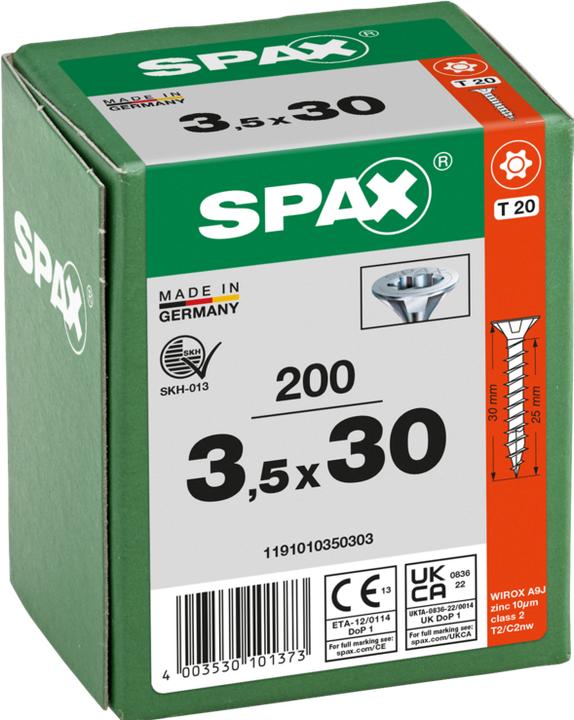 Produktbild Spax Universalschrauben 3.5 x 30 mm, 200 Stück (200 Schrauben pro Stück)