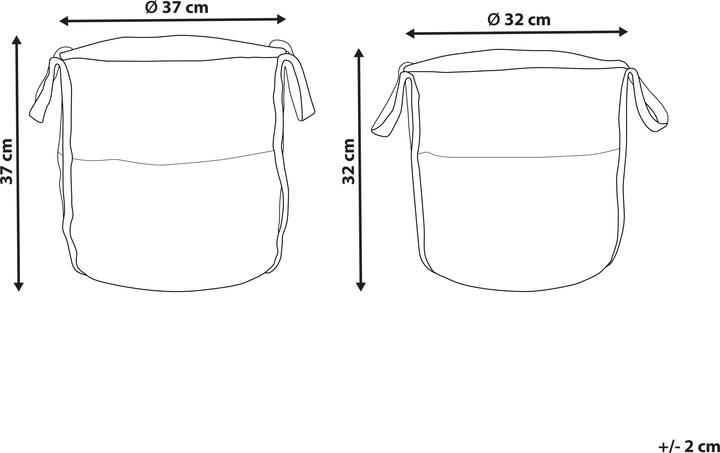 Produktbild Beliani Jutekörben Natur und Weiss 2er Set BELLPAT (32 cm, 2x)