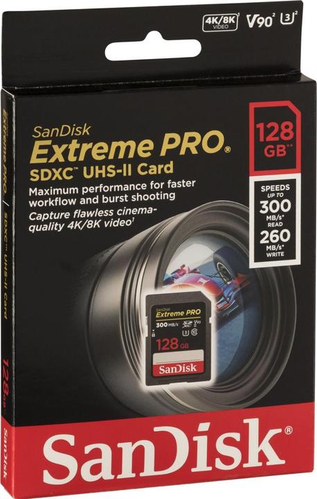 Productafbeelding SanDisk Extreme Pro (128 GB, SDXC, U3, UHS-II)