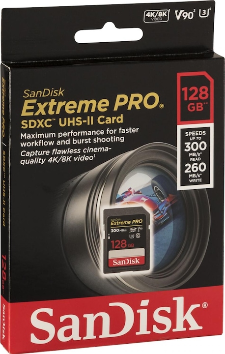 Actual product image SanDisk Extreme Pro (128 GB, SDXC, U3, UHS-II)