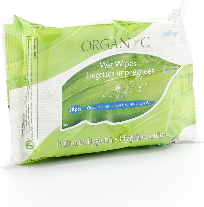 Image du produit Organyc Lingettes humides pour soins intimes (Lotion de toilette intime)