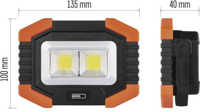Actual product image Emos COB LED work light P4112, 350 lm, 3x AA (350 lm)