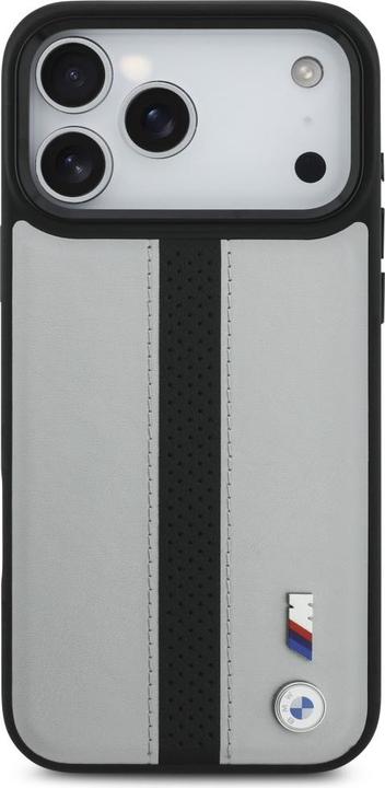 Produktbild BMW Case M Perforated Stripe Logo MagSafe for iPhone 17 Pro Max gray (Apple iPhone 17 Pro Max)