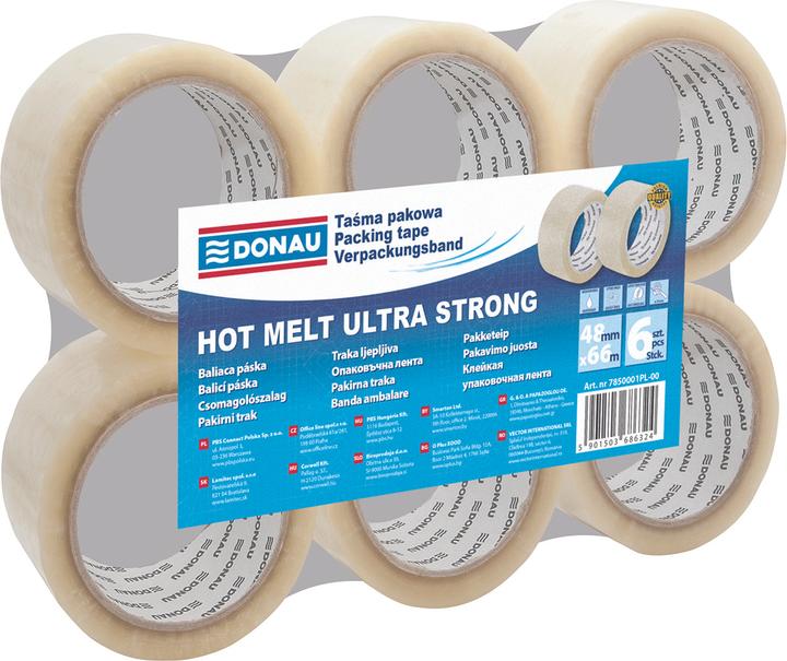 Produktbild Donau Packband, hot-melt, 48 mm, 66 m, 50mic, transparent (48 mm)