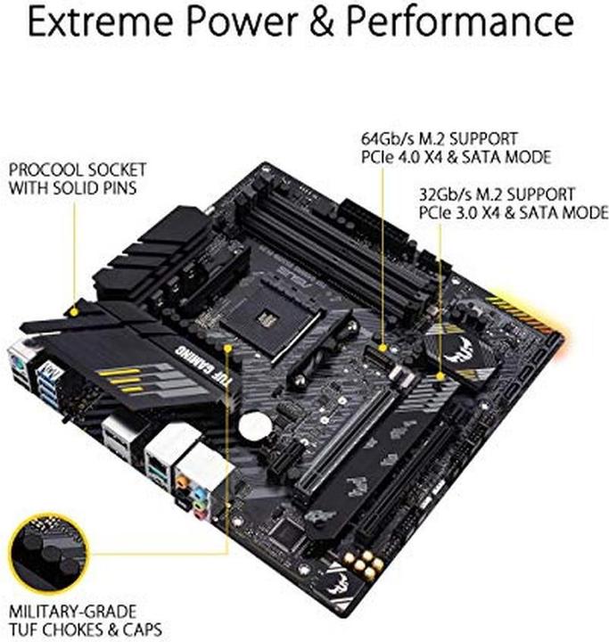 Actual product image ASUS TUF GAMING B550M-PLUS (AM4, AMD B550, mATX)