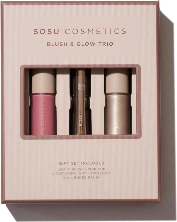 Sosu Cosmetics Blush Glow Trio Gift Set Of Decorative Cosmetics