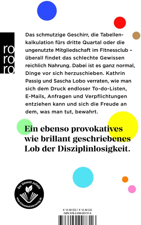 Actual product image Dinge geregelt kriegen – ohne einen Funken Selbstdisziplin (German, Kathrin Passig, Sasha Lobo, 2022)