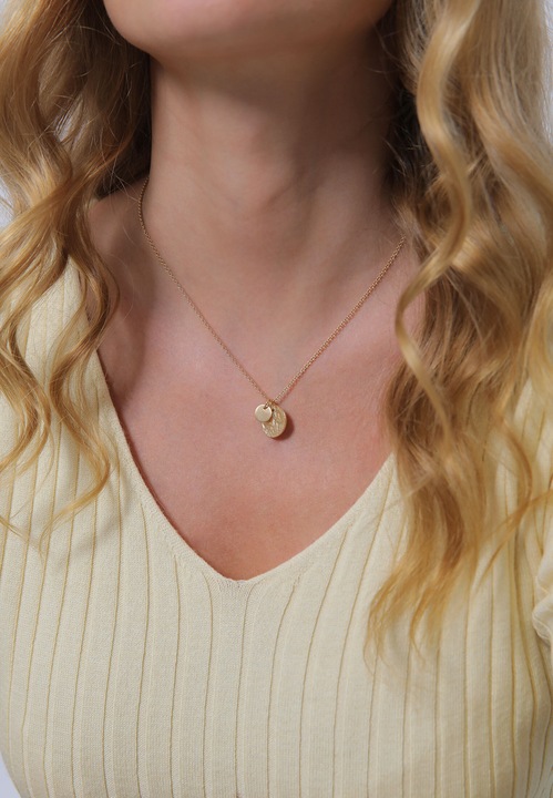 Produktbild Elli mit Plättchen-Anhänger im Organic-Look (Sterling Silber, 45 cm)