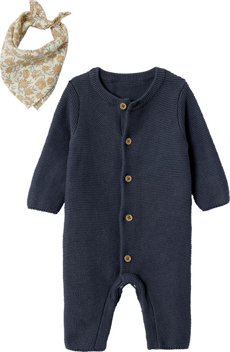 Image du produit Vertbaudet Unisex Baby Geschenk-Set: Strickoverall mit langen Ärmeln & Halstuch (62)