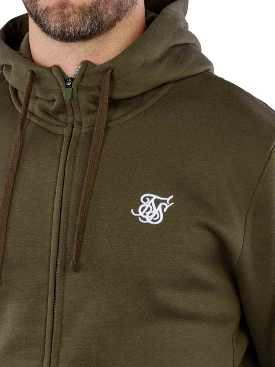 Image du produit Siksilk Sweat à capuche Kaki Essential Zip Through Funnel Hoodie (XL)
