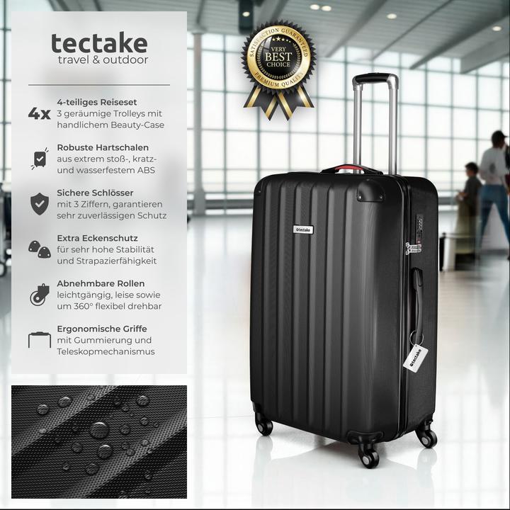 Immagine prodotto tectake Set di valigie rigide Cleo 4 pezzi con valigetta (95 l)