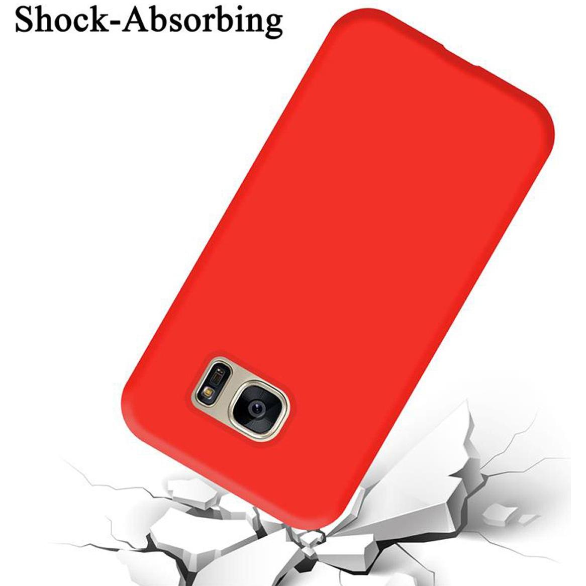 Thumbnail - Cadorabo TPU Liquid Silicone Case Cover (Samsung Galaxy S7), Smartphone Hülle, Rot