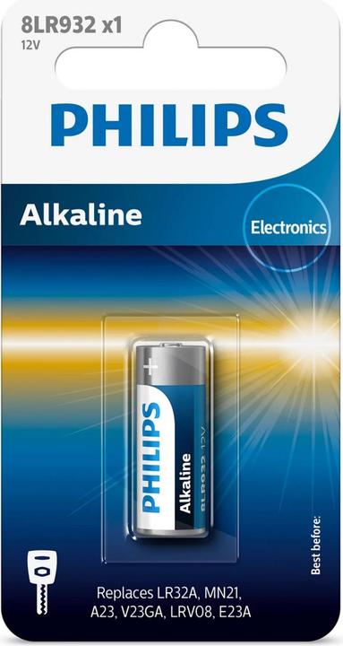 Philips Batteria Minicells 8LR932/01B, Batteria monouso, alcalina, 12 V, 1 pezzo(i), 40 mm, 58 mm (1 pz., Specifico del dispositivo, 50 mAh)