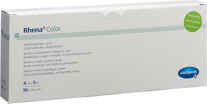 Produktbild Rhena Color Elastische Binden 4cmx5m grün offen
