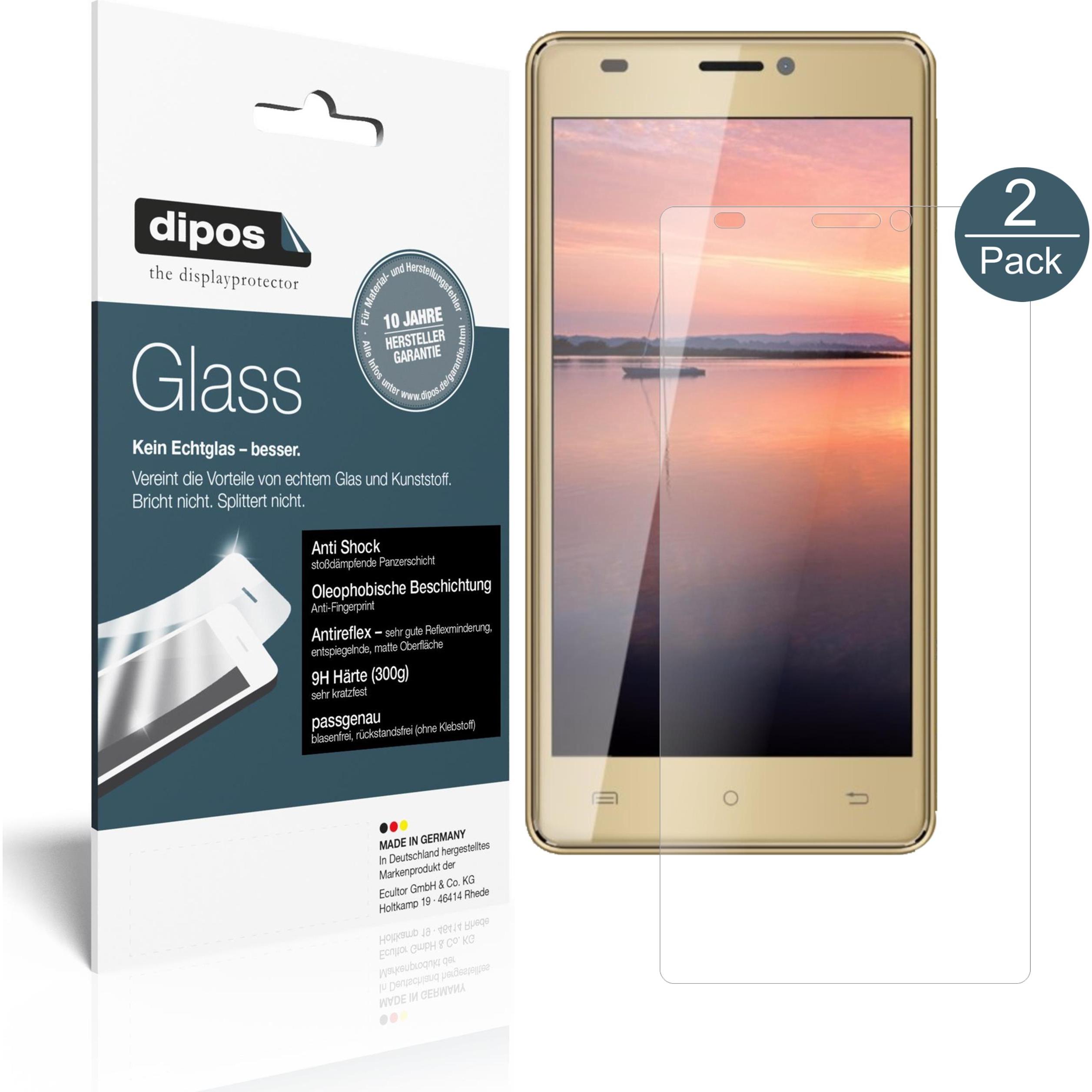 Dipos Displayschutz Anti-Shock (2 Stück, Cubot H3), Smartphone Schutzfolie, Transparent