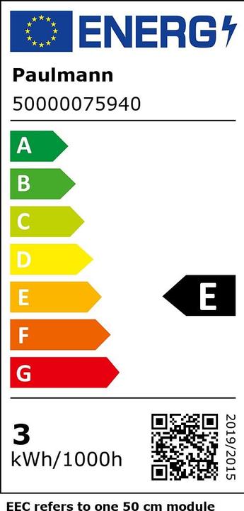 Energy Label Paulmann PAUL LED strip light (Neutral White, 500 cm, Indoor)