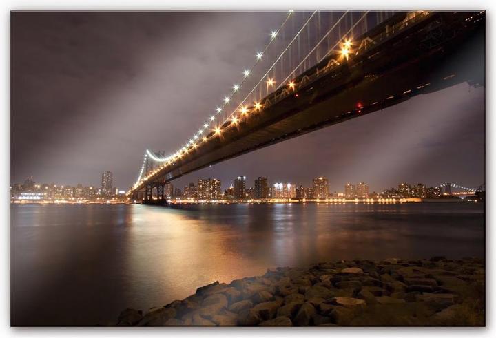Produktbild Trenddeko Manhattan Bridge at Night (100 x 70 cm)