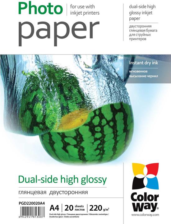 Produktbild Colorway High Glossy dual-side Photo Paper, A4, 220 g/m2, 20 sheets (220 g/m², A4, 20 x)