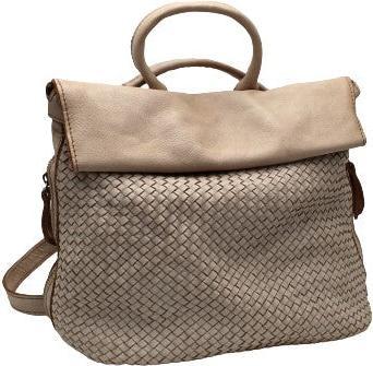 Only-Bags.Store Gewebter Lederrucksack und Umhängetasche Soft Totes