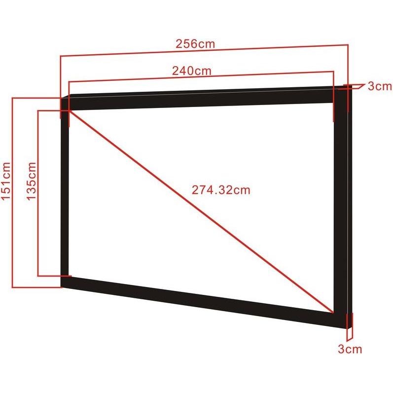 Thumbnail - Multibrackets M Framed Projection Screen 240x135 (108", 16:9), Leinwand, Schwarz