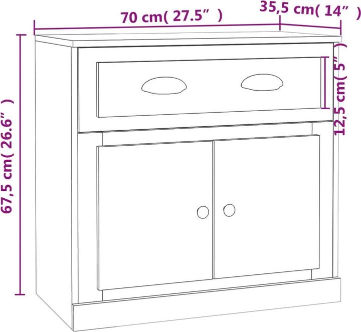 Image du produit vidaXL Sideboard (70 x 35.50 x 67.50 cm)