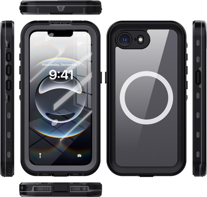Immagine prodotto Redpepper Apple iPhone 16e - IP68 Dot+ Series Wasserdichtes Outdoor Case mit Magsafe, schwarz (Apple iPhone 16e)