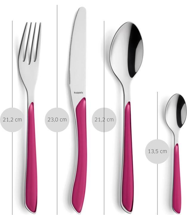 Immagine prodotto Kuppels Set di posate 24 pezzi rosso lampone 2294 Prisma (24 Pezzo/i, Set di posate)