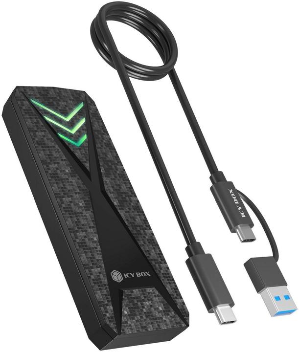 Icy Box Spade Case 1805 – M.2 NVMe/SATA SSD Gehäuse USB C, 10 Gbps (M.2)